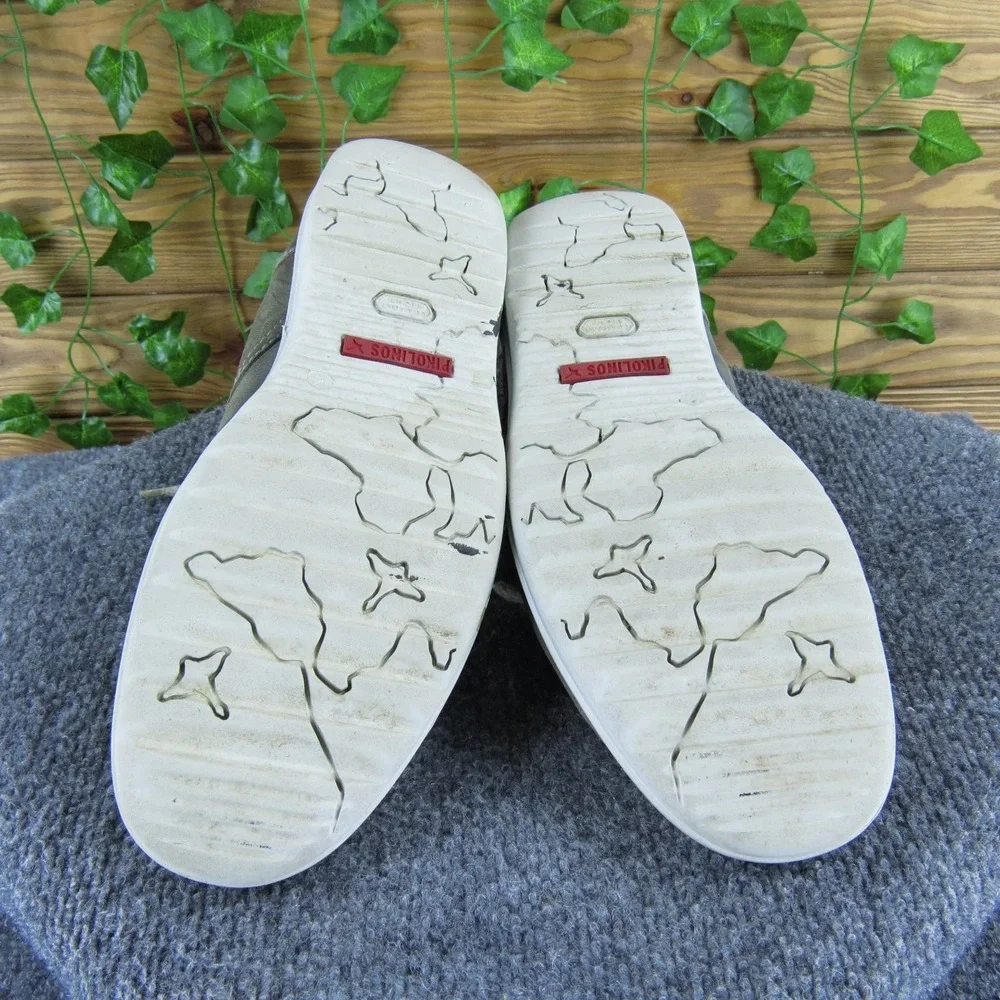 Pikolinos Men's Casual Shoes Gray Leather Size 44 M‎ Lace-Up Comfortable